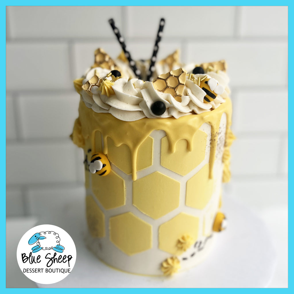 honeybee themed birthday cake 
