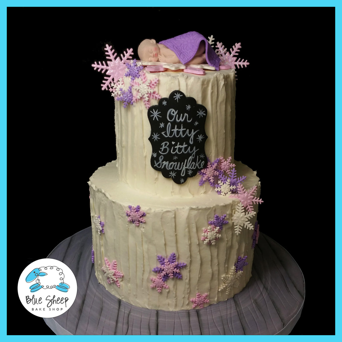 Winter Wonderland Baby Shower Cake Blue Sheep Bake Shop