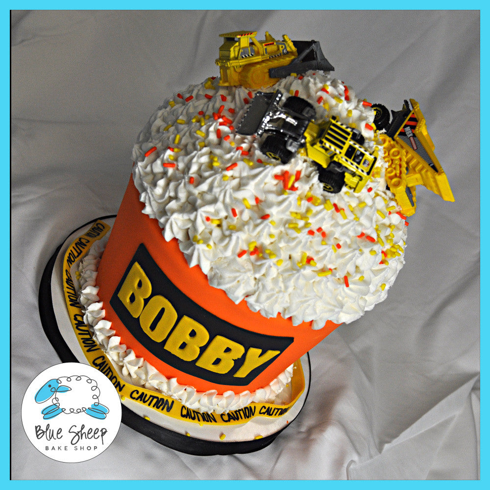 Bobby's Construction Themed Giant Cupcake Birthday Cake