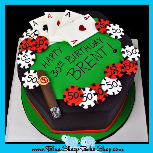 poker table birthday cake