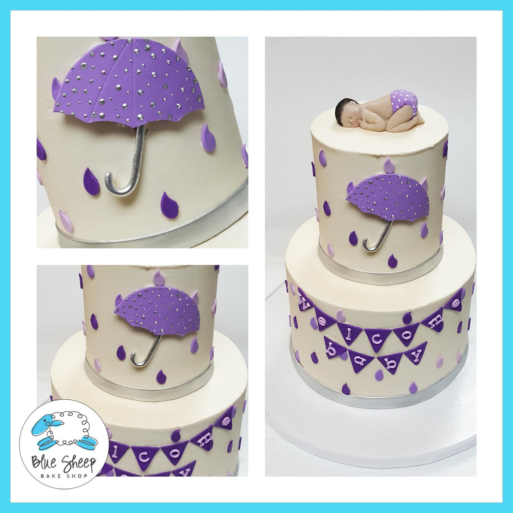 buttercream raindrops baby shower cake nj custom cakes