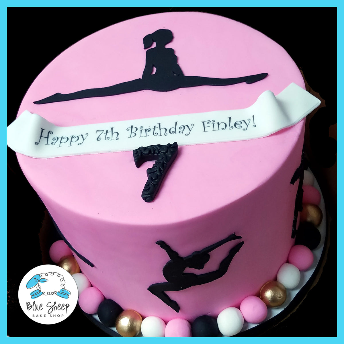 Finley's Gymnastics Birthday Cake Blue Sheep Bake Shop — free download
