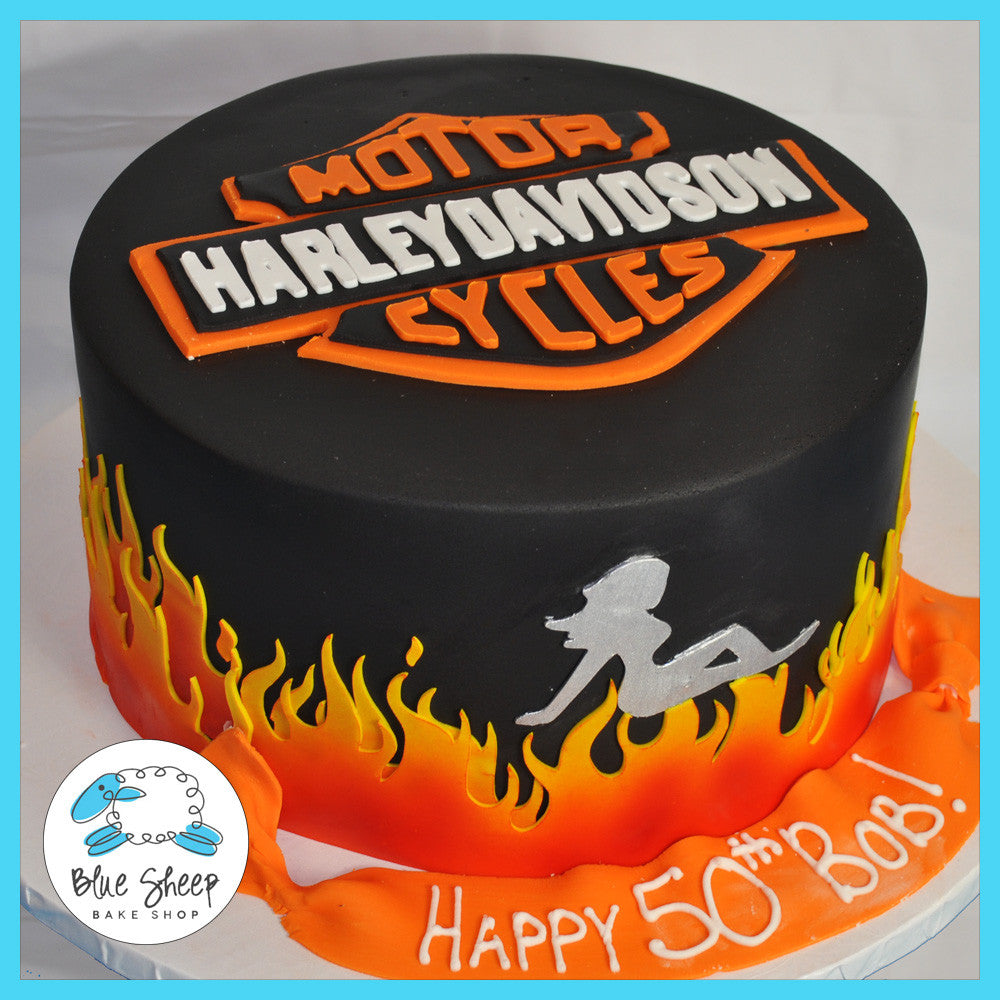 harley davidson 50th birthday cake