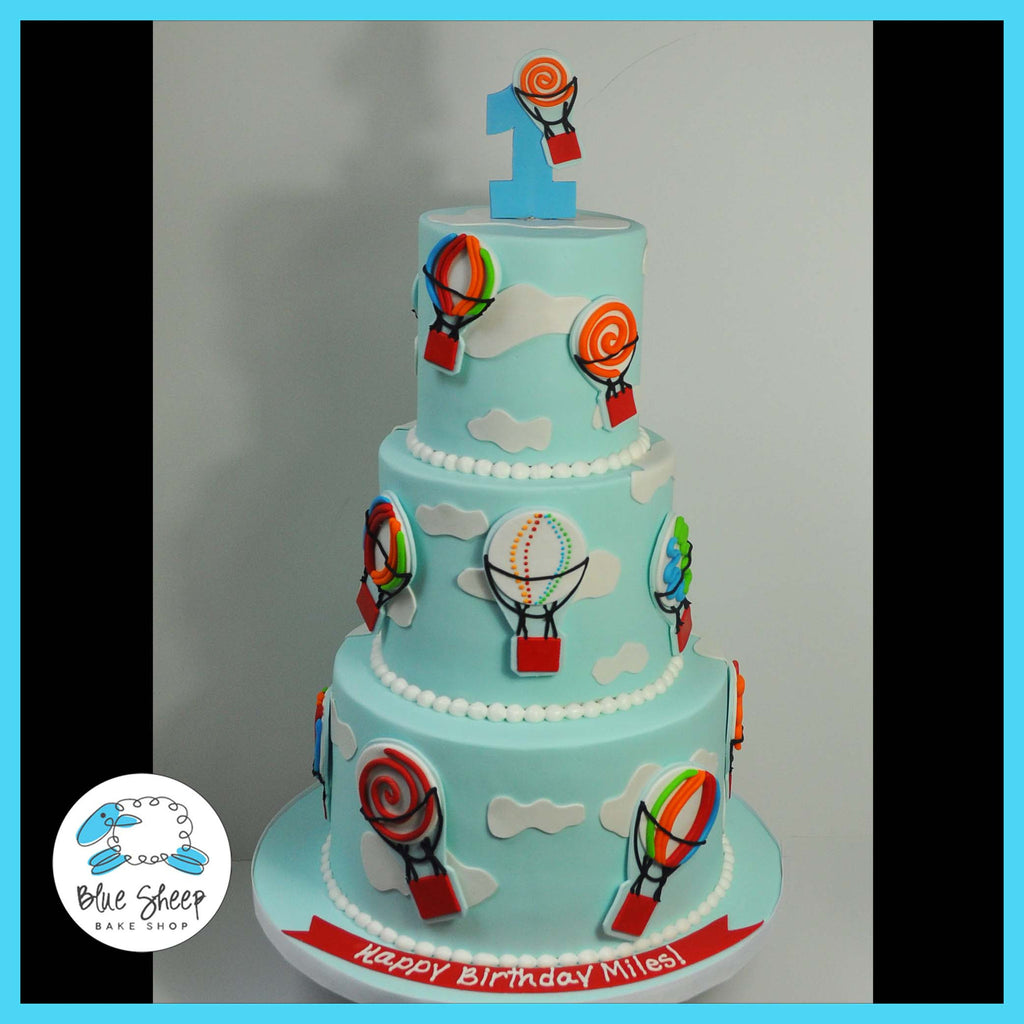 hot air balloon custom 1st birthday cake nj