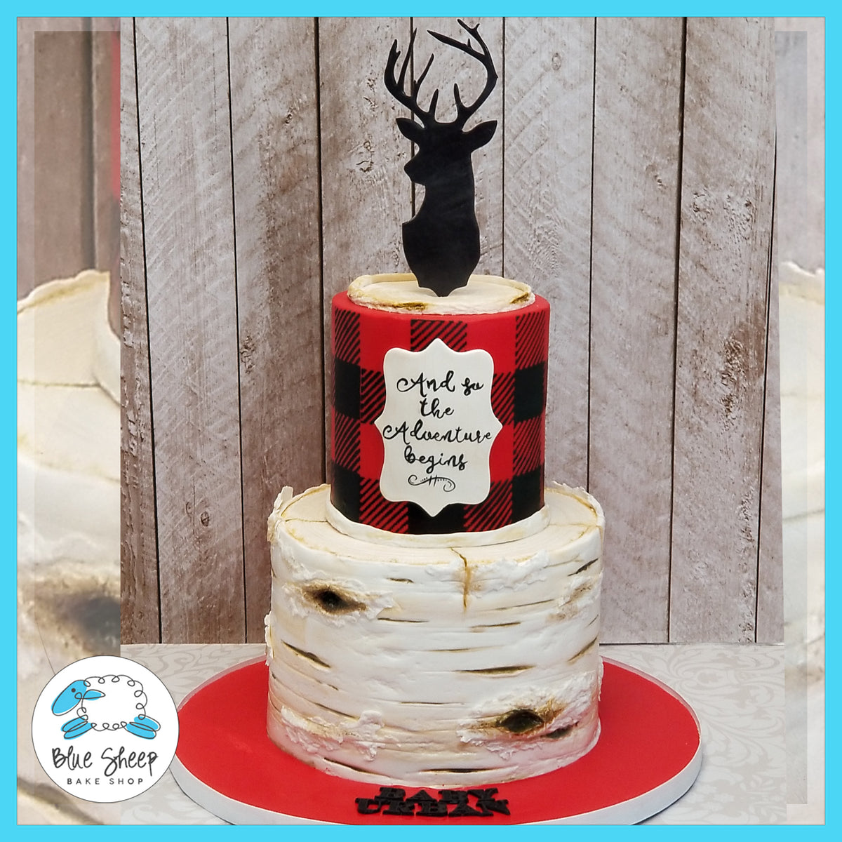 Lumberjack baby hot sale shower cake topper