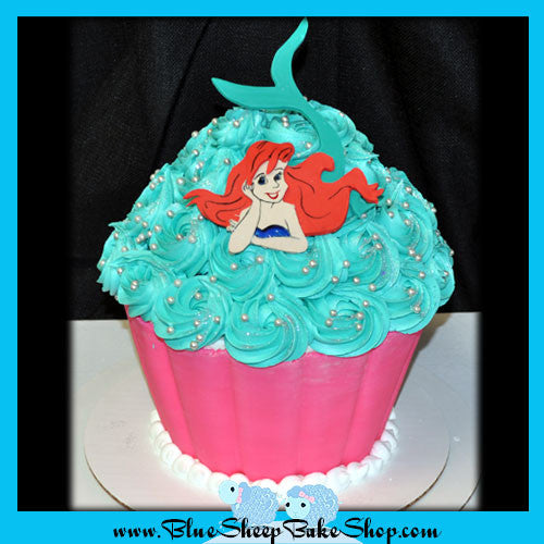 Mermaid Giant Cupcake Cake