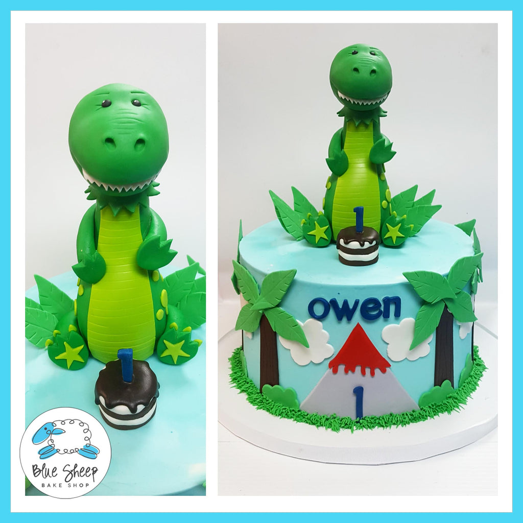 owen's dinosaur custom buttercream birthday cake nj