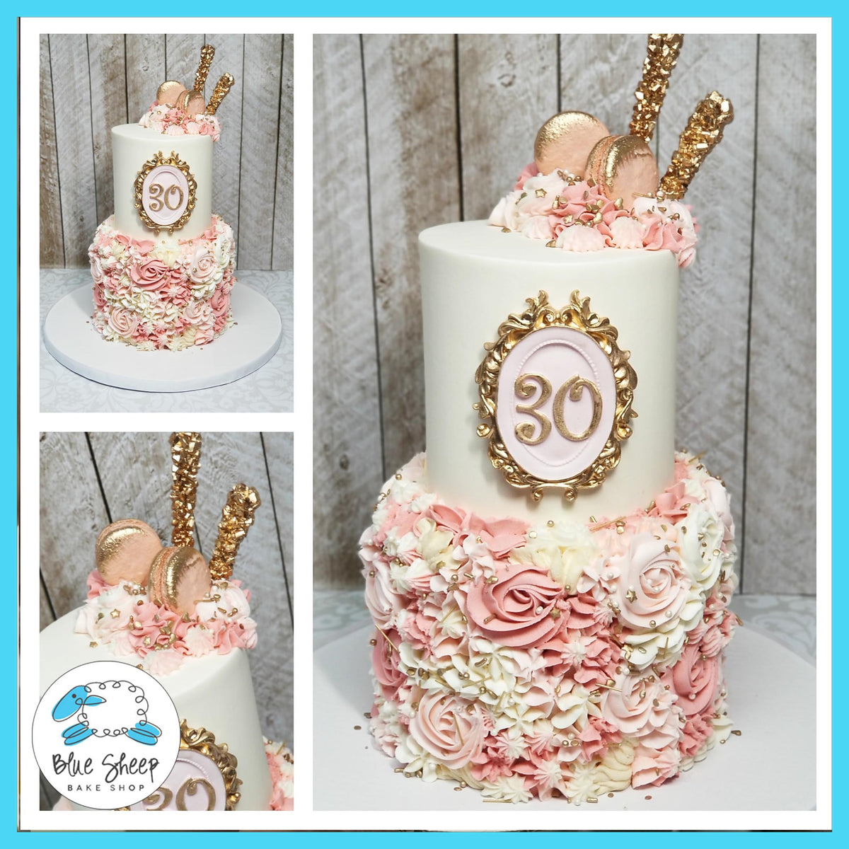 Pink Buttercream Textures 30th Birthday Cake Blue Sheep Bake Shop pink-buttercream-textures-30th-birthday-cake-blue-sheep-bake-shop