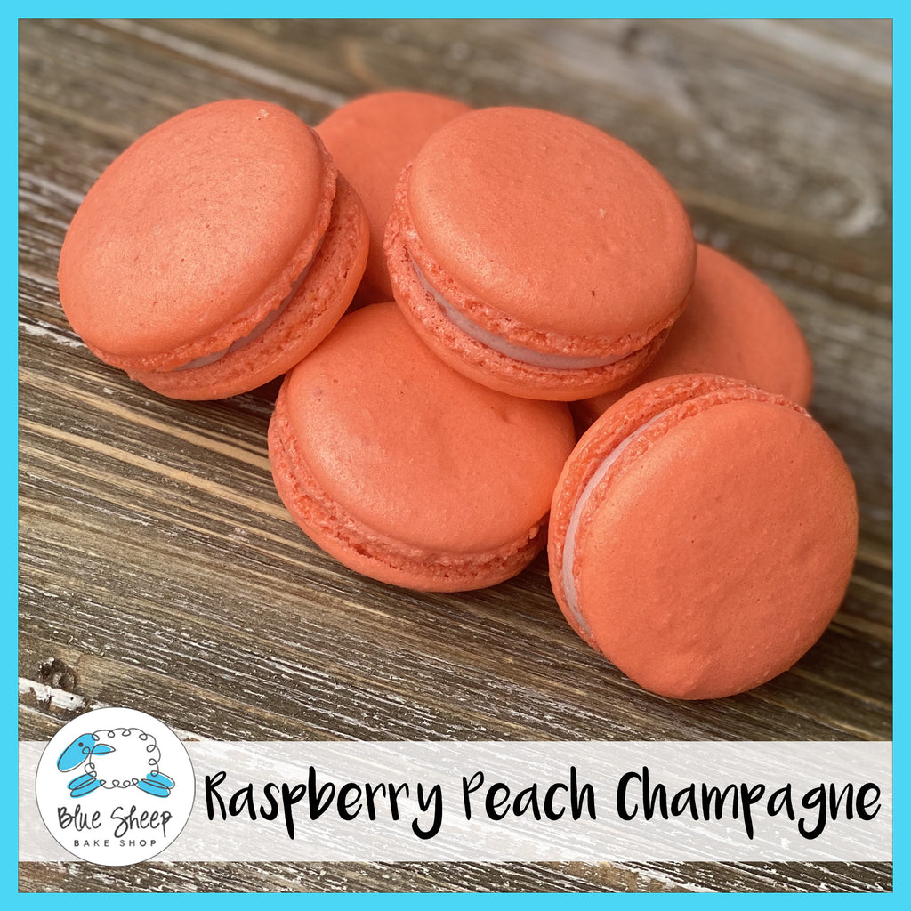 Raspberry Peach Champagne Macaron