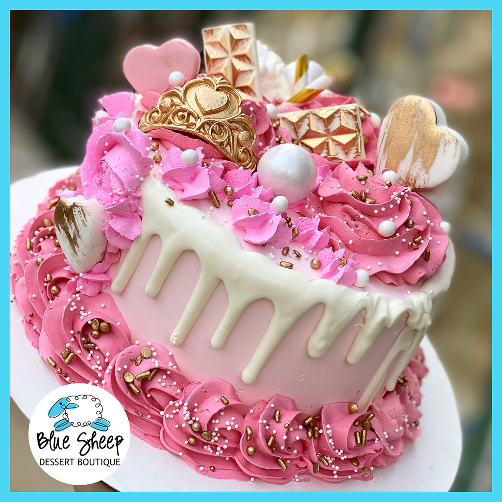 princess in pink ice cream cake