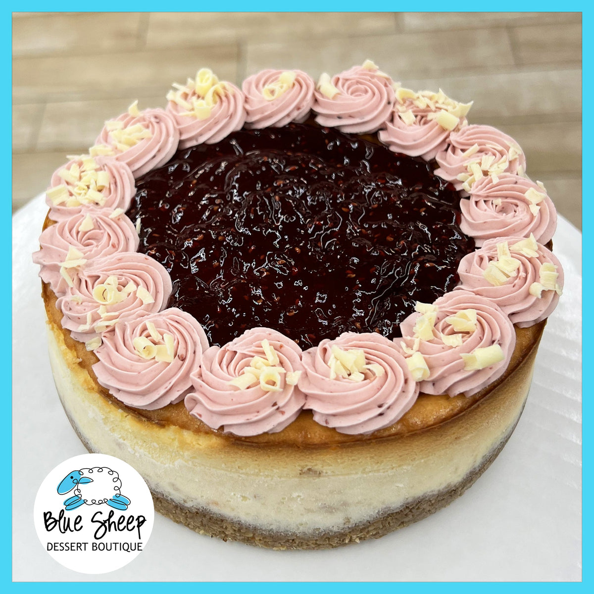 Raspberry Topped Cheesecake - Pre-order – Blue Sheep Bake Shop