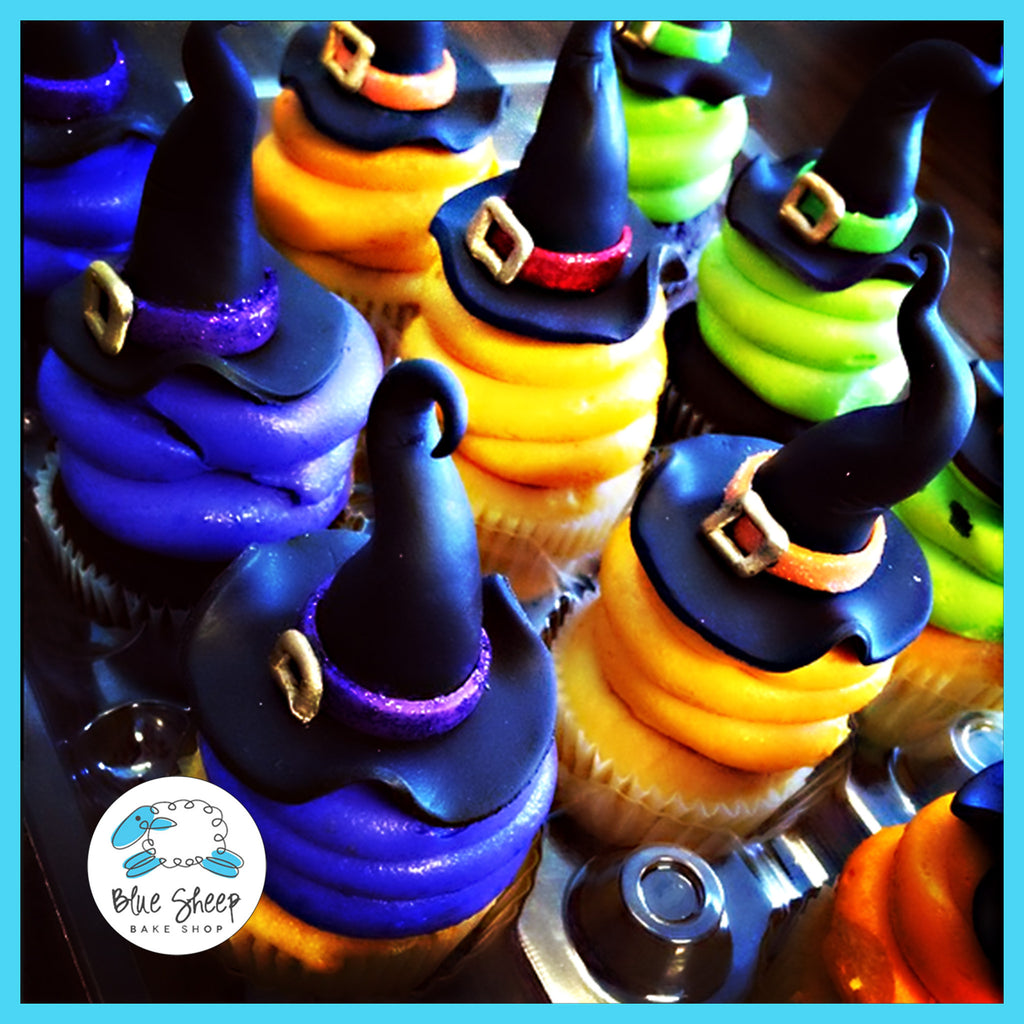 spooky witch hat halloween cupcakes