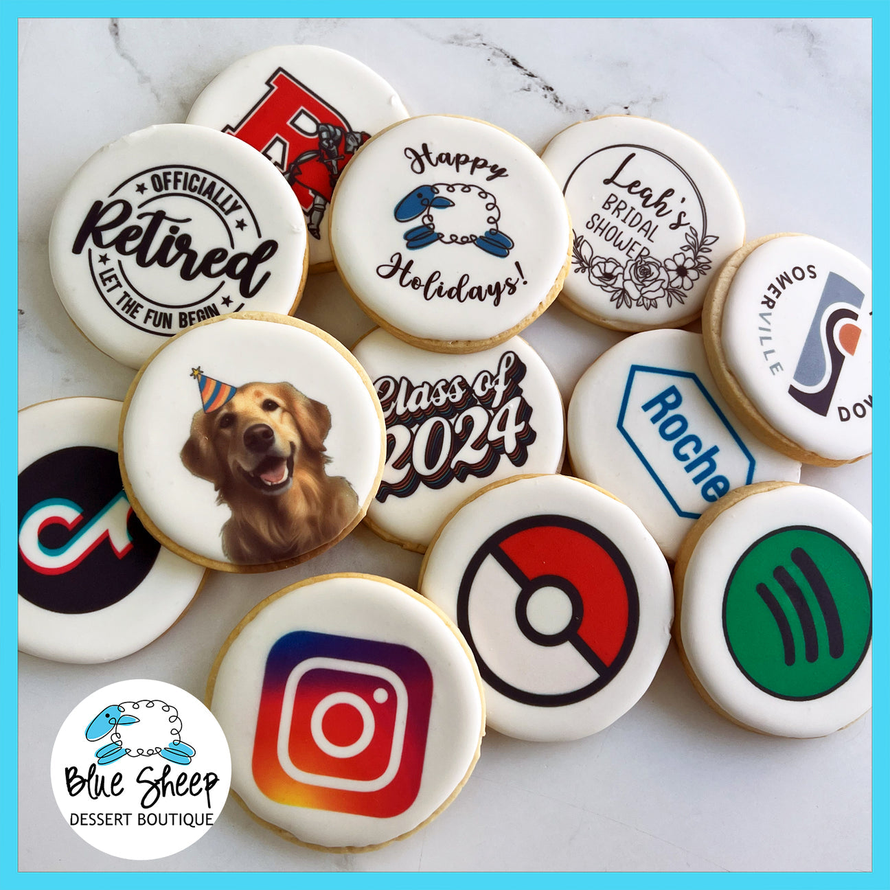 30 - Baby Shower Cookies / Thank You Cookies / shops Favors / Edible Print Cookies / Custom Cookies / Logo Cookies