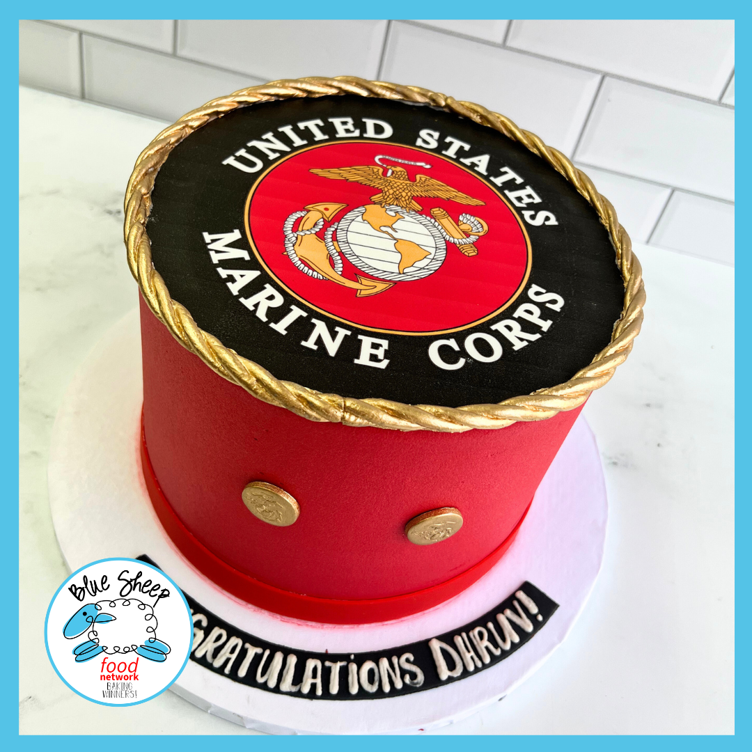 Custom Marine Corps Emblem Celebration Cake – Blue Sheep Bake Shop