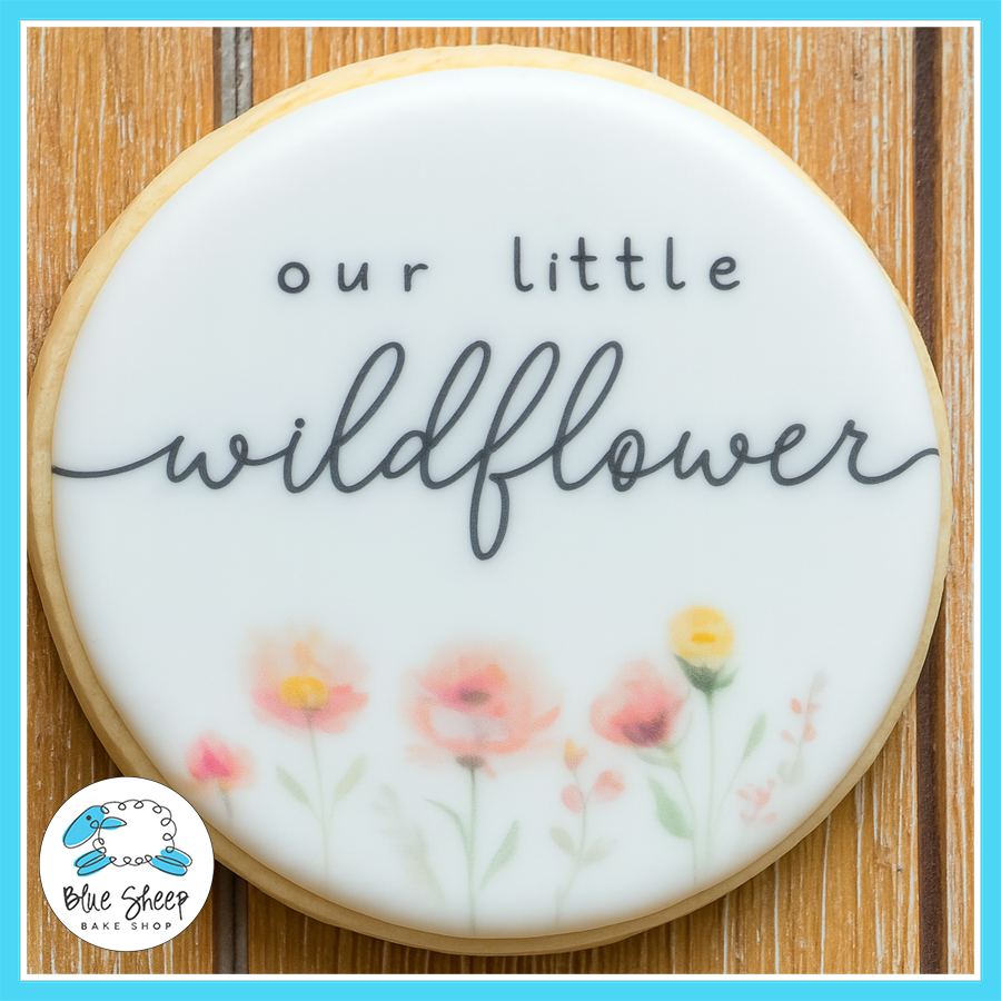 wildflower baby shower cookie favors