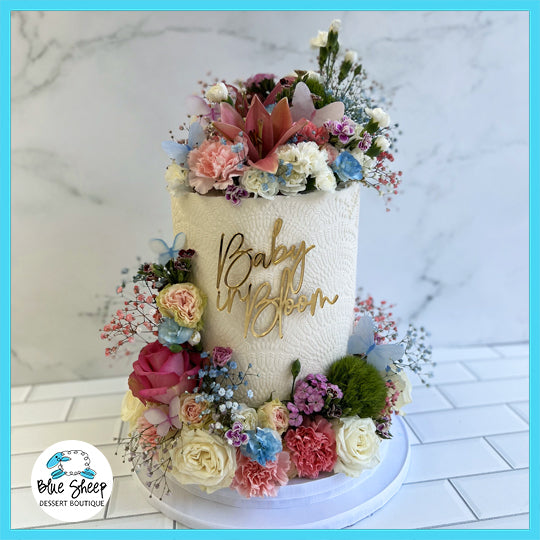 Baby In Bloom Custom Baby Shower Cake – Blue Sheep Bake Shop