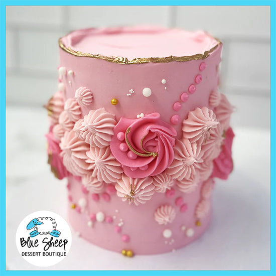 birthday cake blooming blush buttercream florals