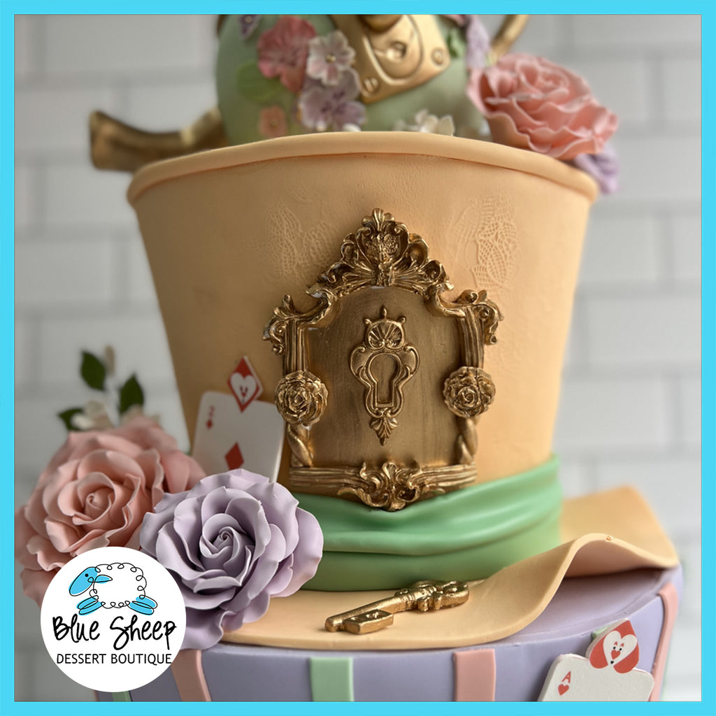 alice's tea party - bridal shower cake