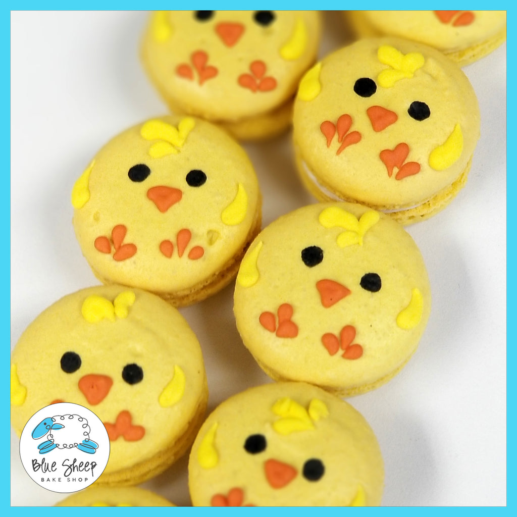 NJ adorable Easter chick decorated French macarons for party favors