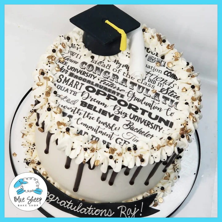 Expressions Graduation Cake Ice Cream Cake Blue Sheep Bake Shop