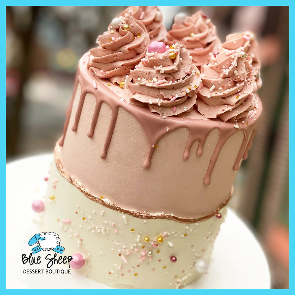 rose gold viva glam cake - gluten free