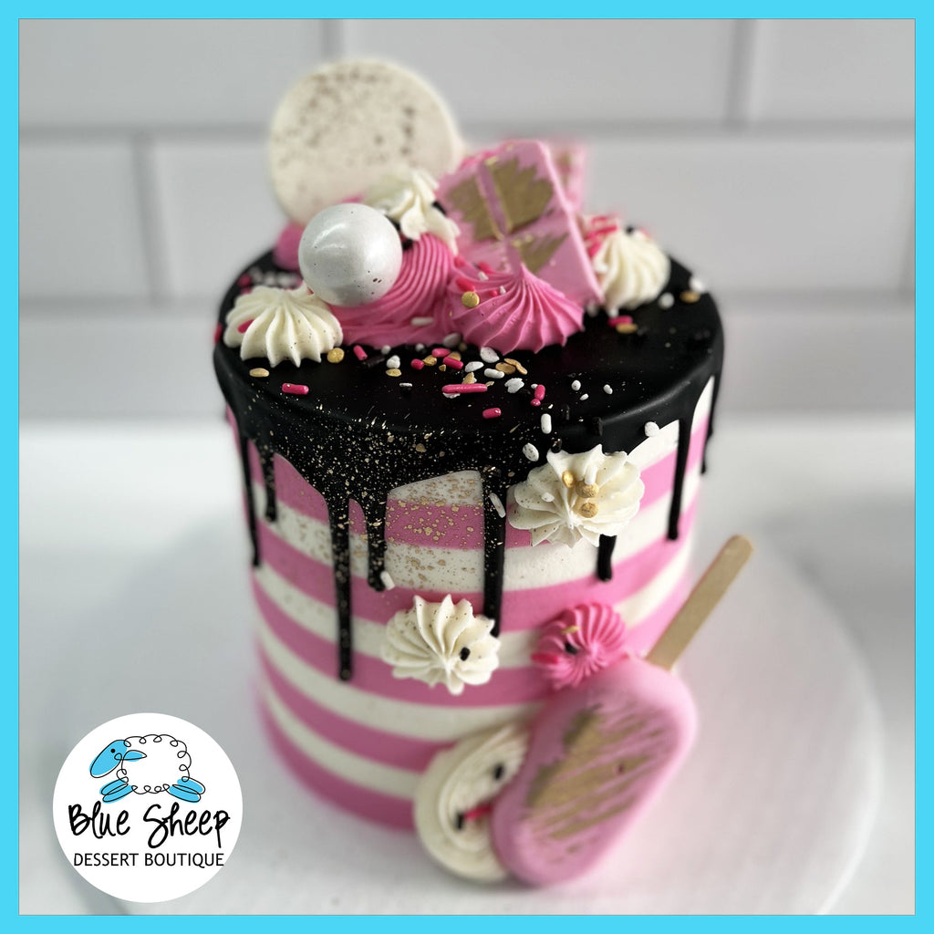 poppin'in pink birthday cake - gluten free