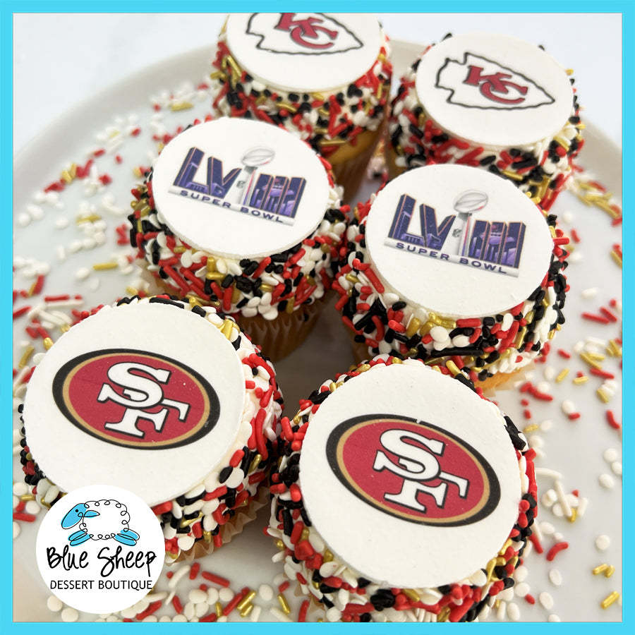 Super Bowl 2024 Cupcakes Blue Sheep Bake Shop