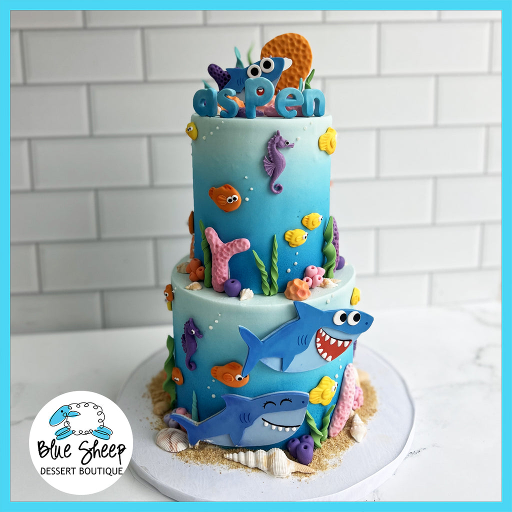 aspen's baby shark birthday cake