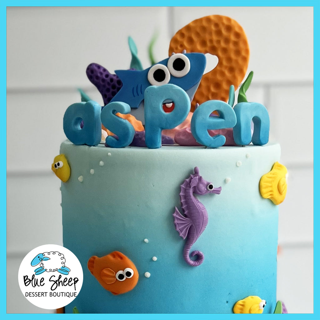 aspen's baby shark birthday cake