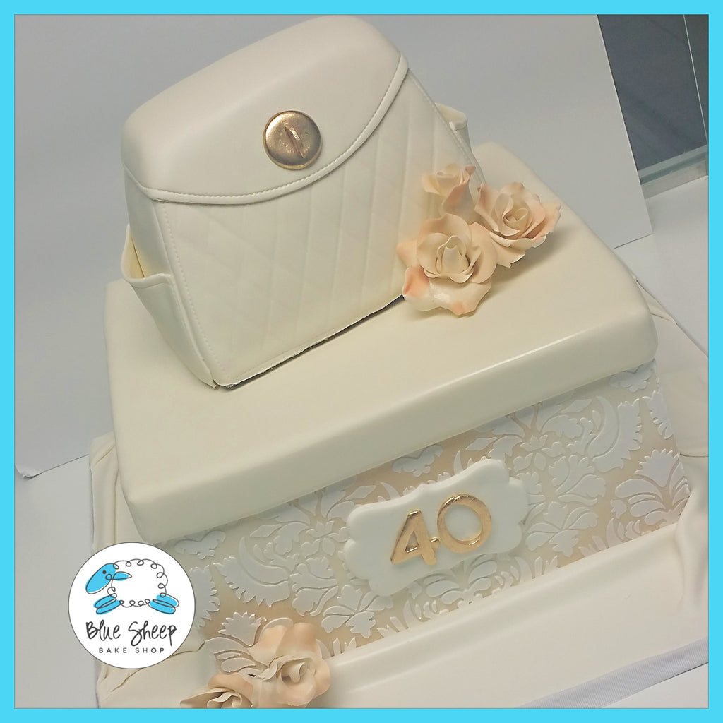 40th birthday gift box cake