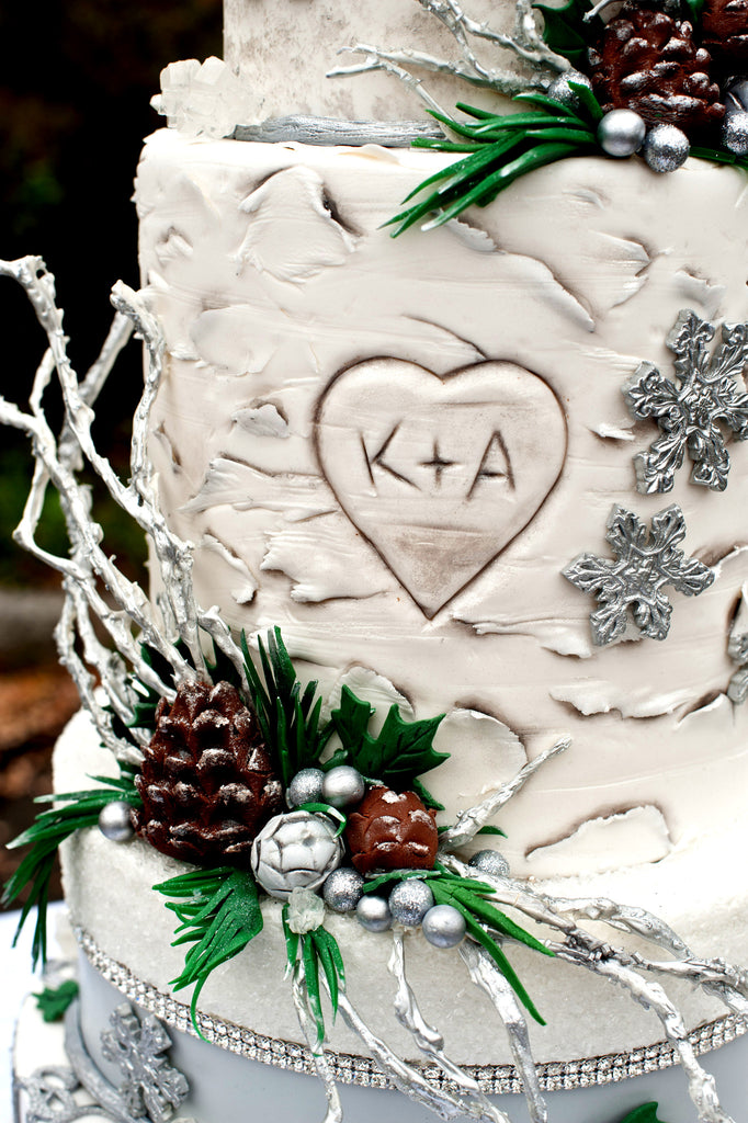 Silver Winter Wedding Cake