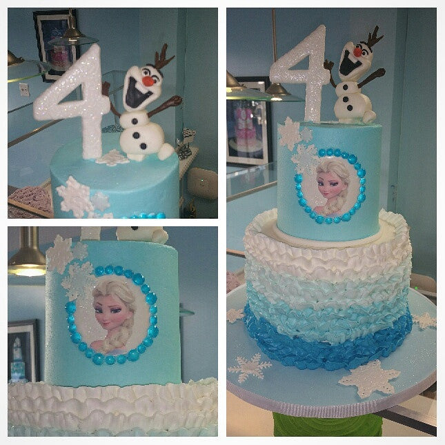 frozen cake anna and olaf buttercream cake