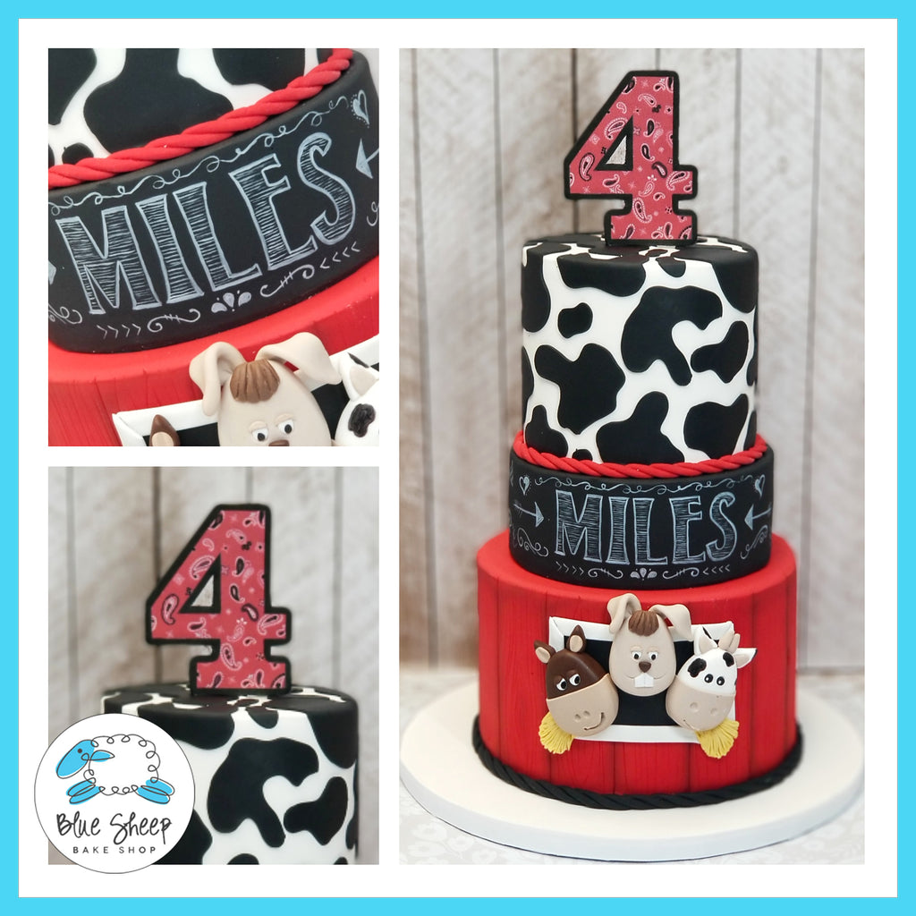 Miles' Barnyard 4th Birthday Cake - Blue Sheep Bake Shop NJ