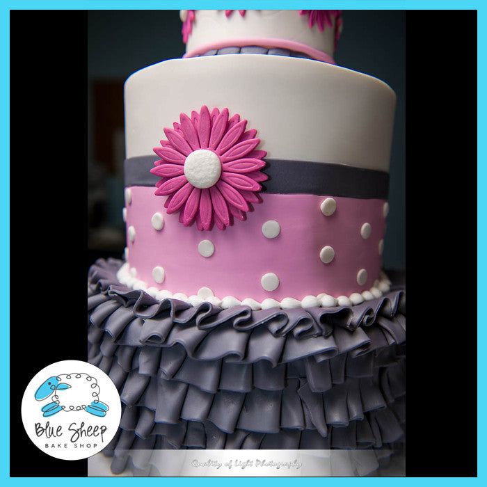 baby shower cake nj ruffles and gerbera daisies