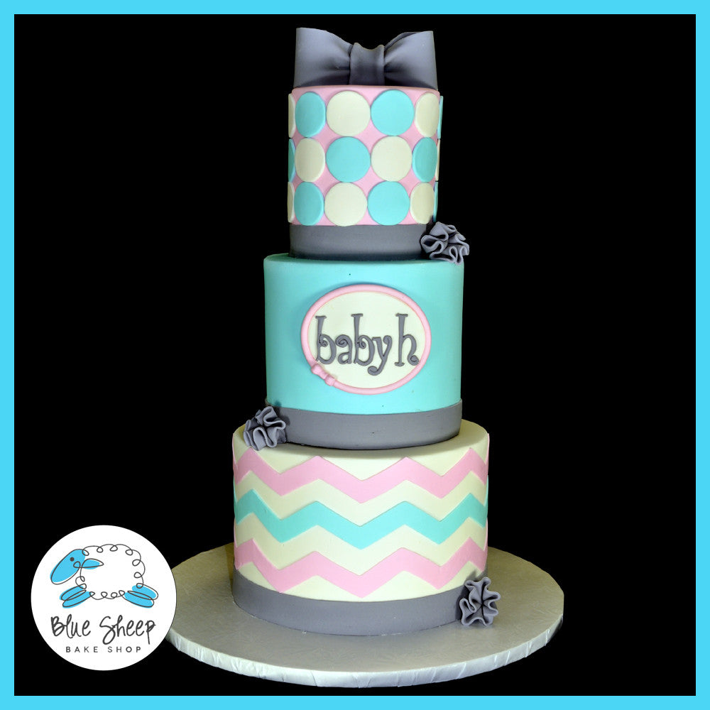 chevron baby shower custom cake nj bakery