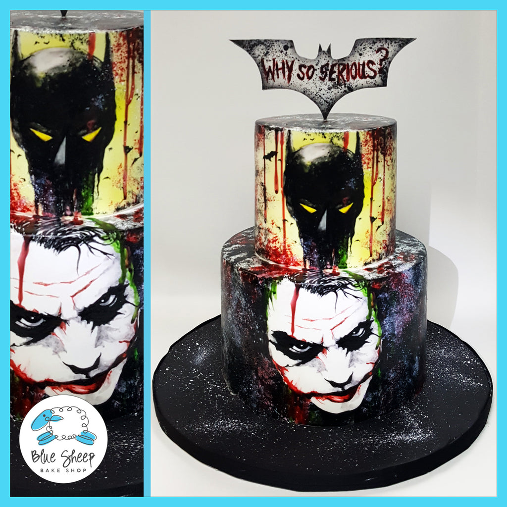batman vs joker 50th birthday cake handpainted nj