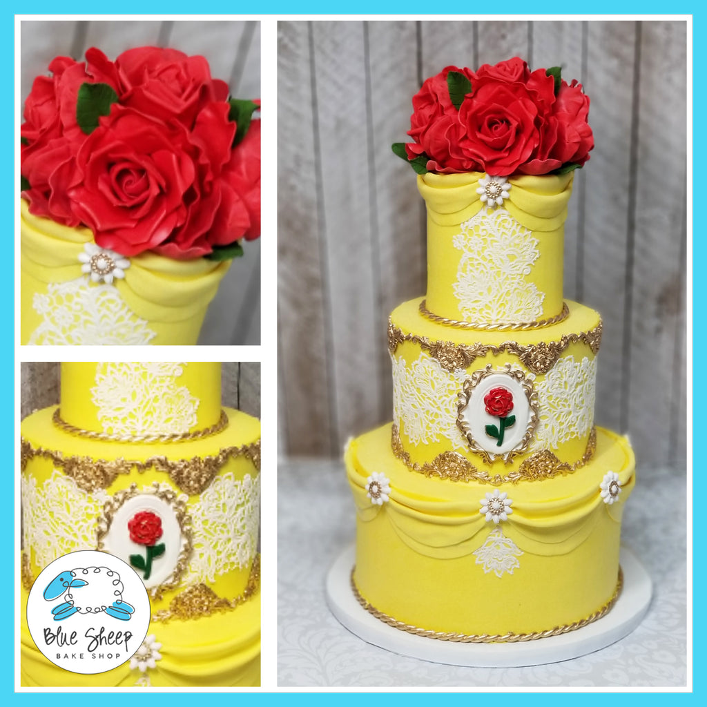 Belle Beauty and the Beast Cake - Custom Cakes by Blue Sheep