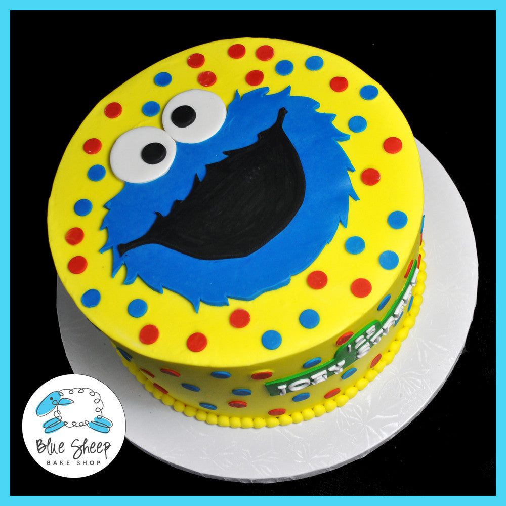 Cookie Monster Buttercream Birthday Cake