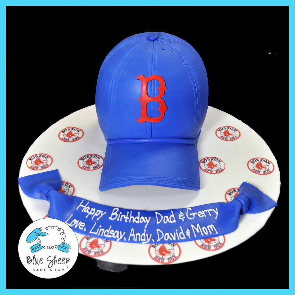 birthday cake boston red sox baseball cap cake