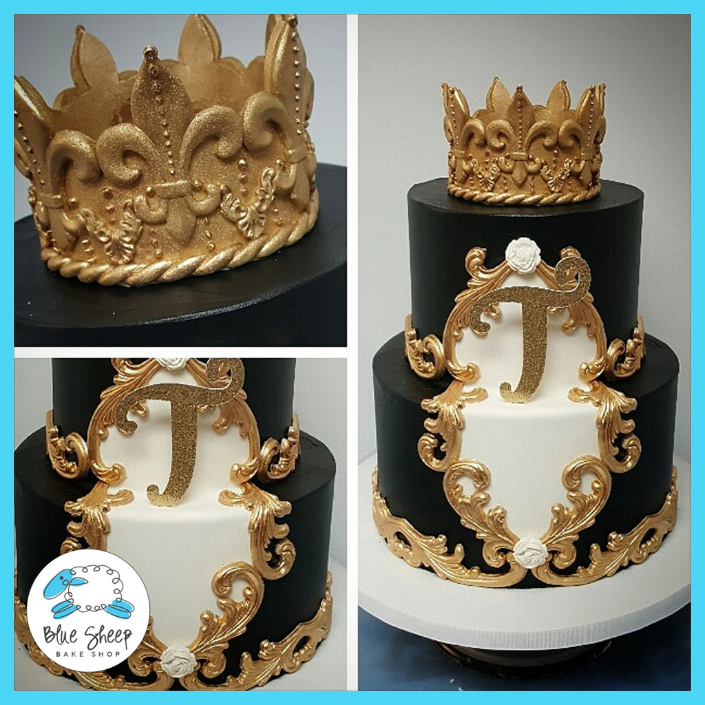 king cake custom cakes nj black and gold