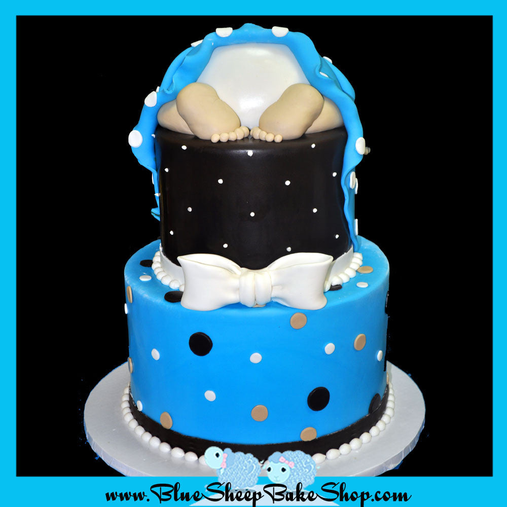blue and brown baby shower cake baby rump