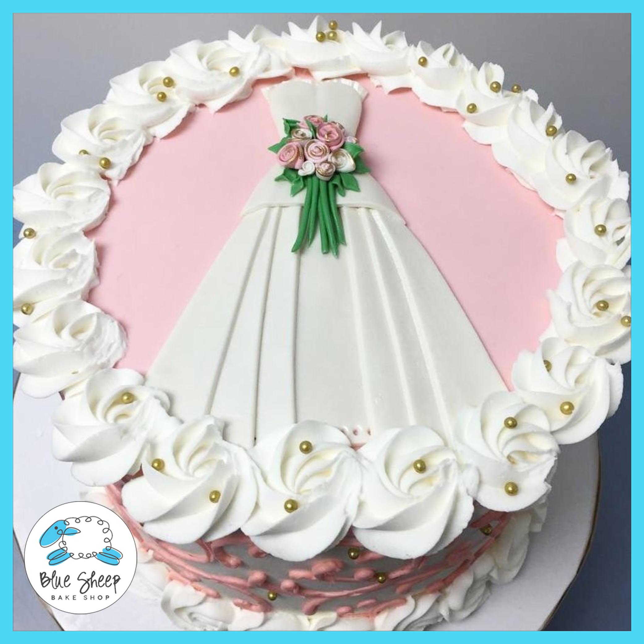 Blush Wedding Gown Bridal Shower Cake Blush Wedding Gown Bridal Shower Cake