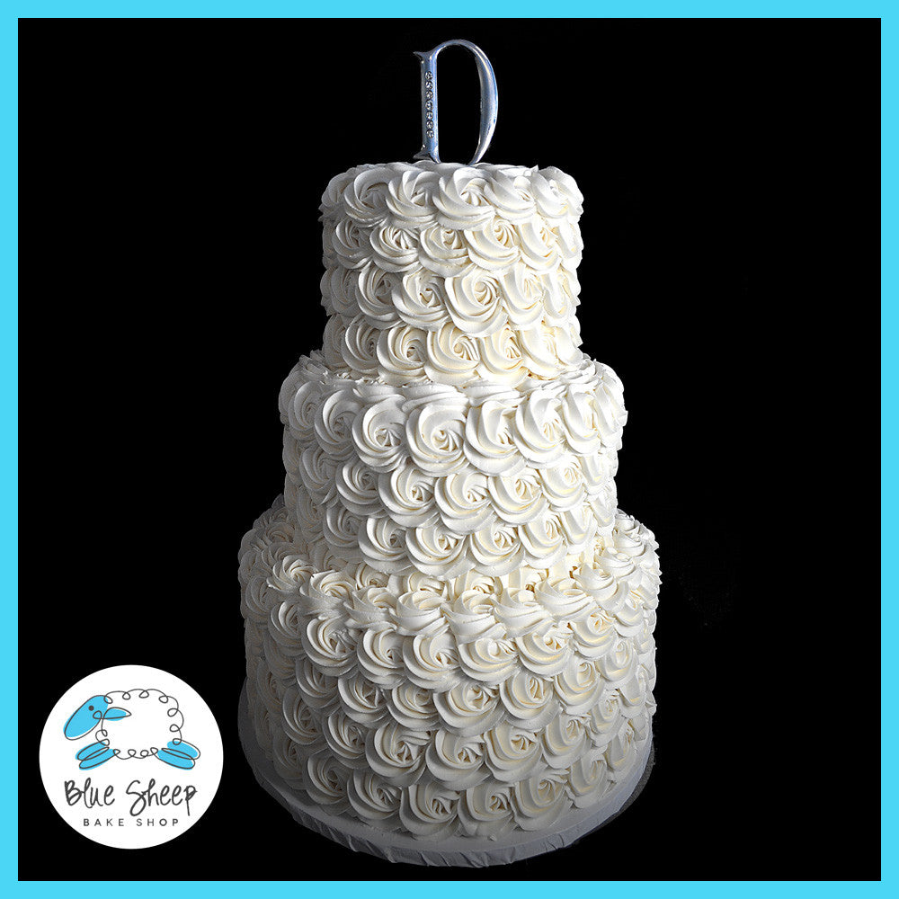 Buttercream Wedding Cake With Rosettes