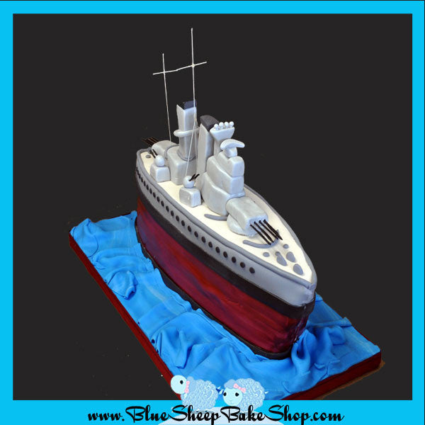 Battleship Sculpted Birthday Cake