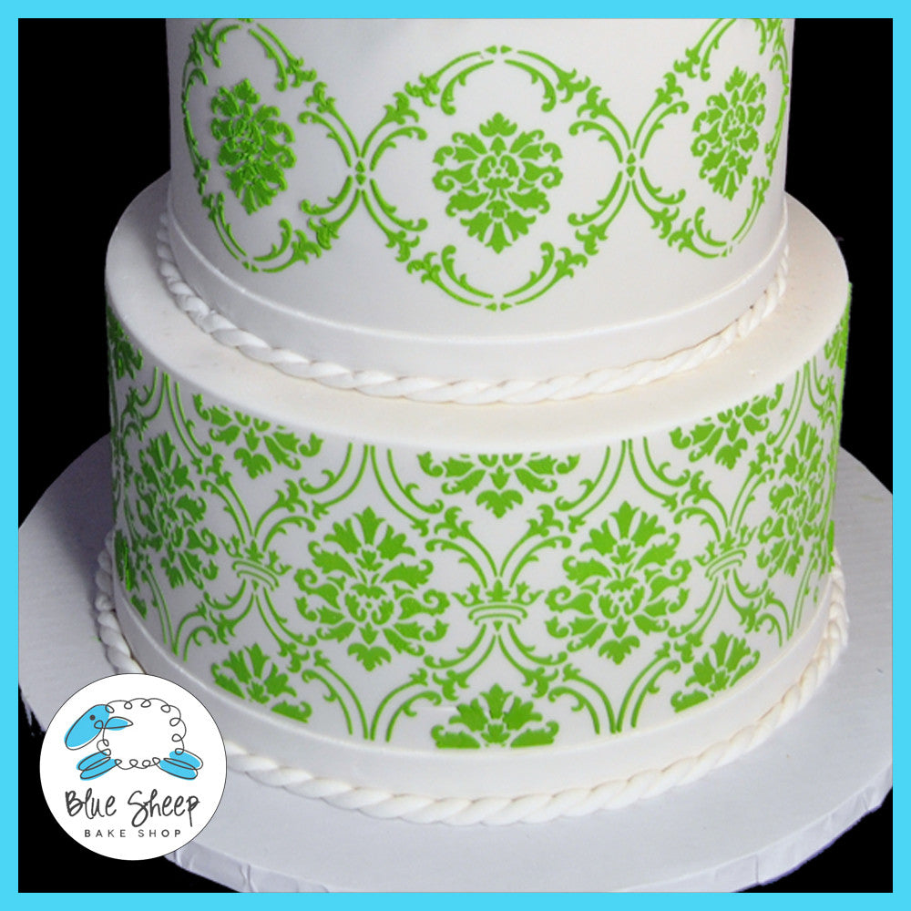 damask wedding cake