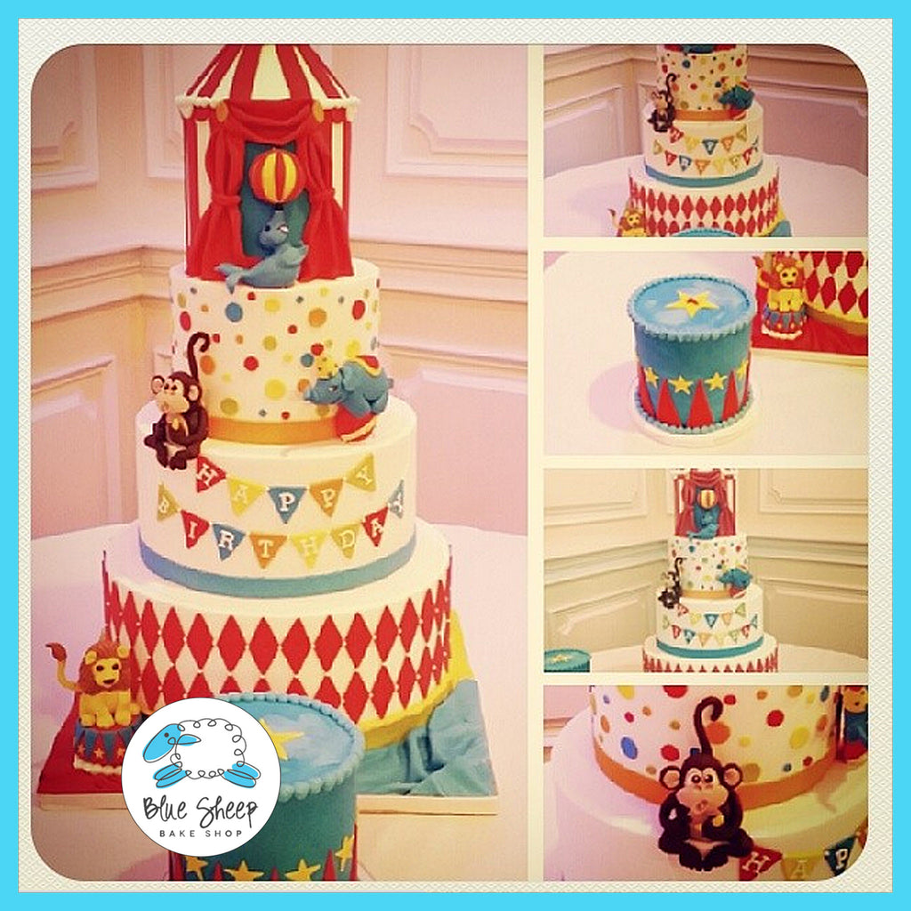 circus carnival 1st birthday cake