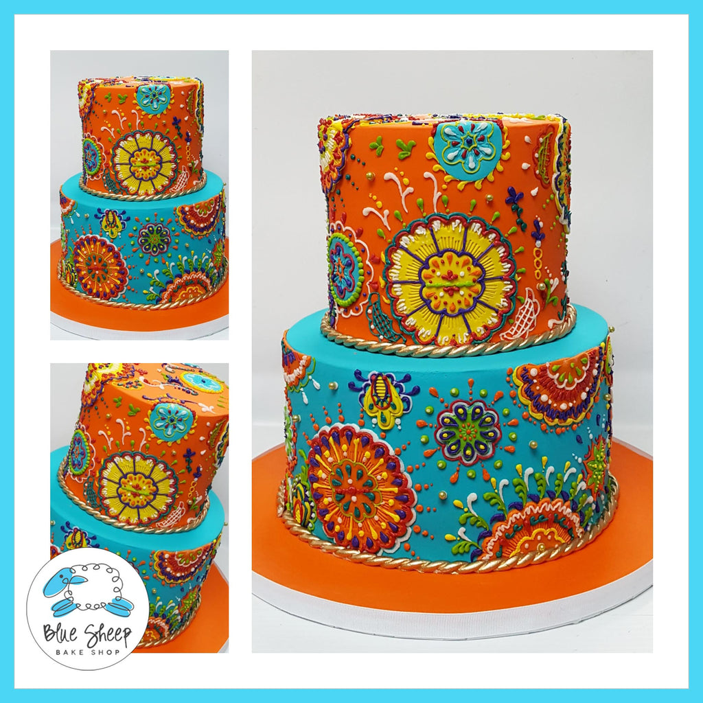 mandala inspired wedding cake nj