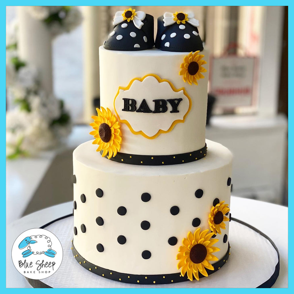 sunflower baby shower cake