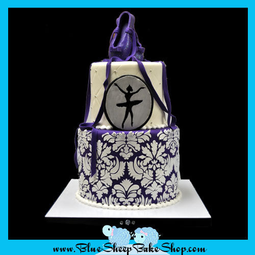 Damask Ballerina Birthday Cake