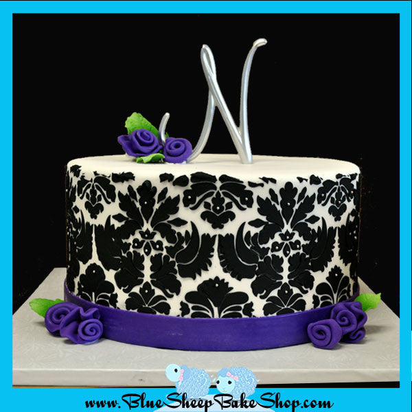 damask sweet birthday cake
